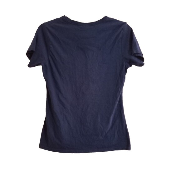 Mushroom Peace Sign T-Shirt Size  Large Blue Short Sleeve T-Shirt  Hippie Boho - Picture 3 of 3